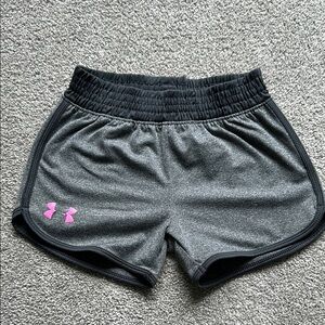 Under Armour Gray and Pink Performance Shorts, Girls size 6